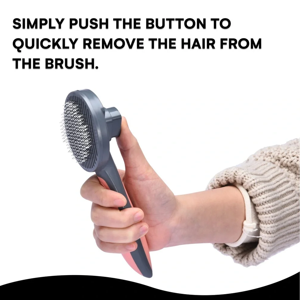 BLACK RHINO Self Cleaning Grooming Pet Brush for Shedding Long or Short Hair